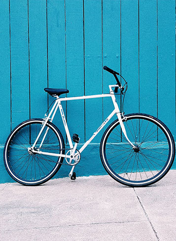 Bike on blue background