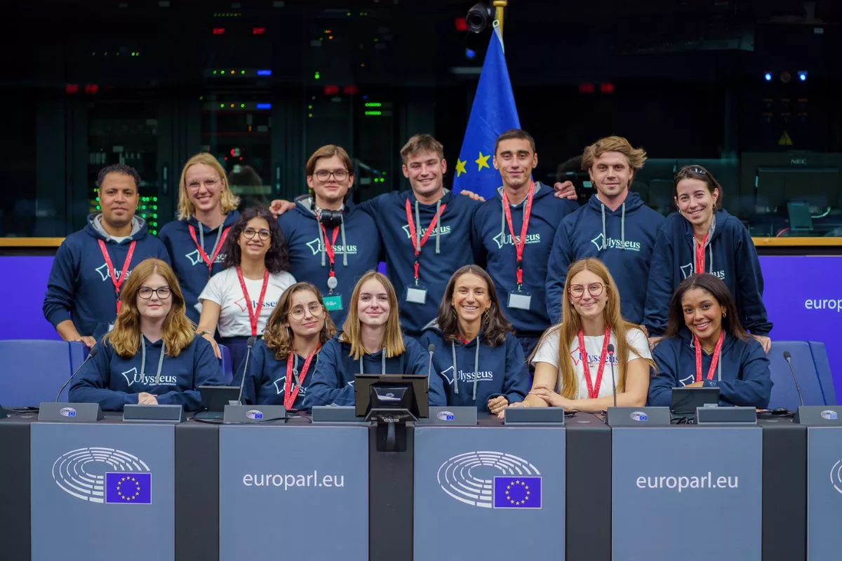 Student representatives of Ulysseus at the European Parliament at the ESA 2023